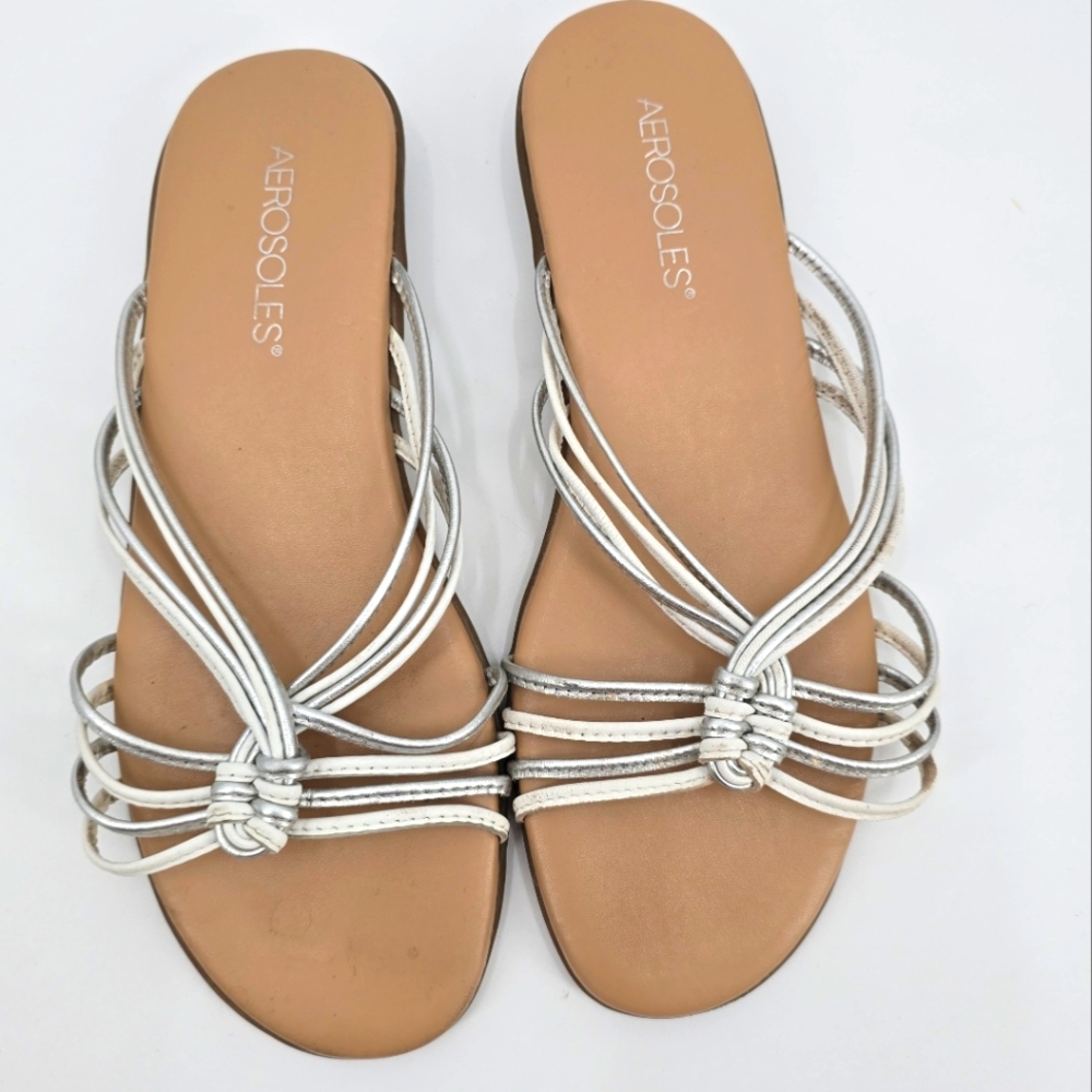 Aerosoles Women's Silver And White Sandals Size 8